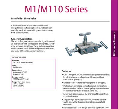 AGI M1 / M110 Series - 3 Valve DP Manifolsd
